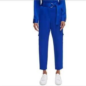 Calvin Klein Womens Satin Belted Casual Cargo Pants